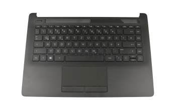 Keyboard incl. topcase DE (german) black/black original suitable for HP 14-cm0000