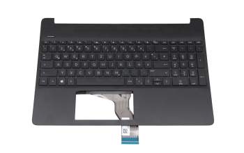 Keyboard incl. topcase DE (german) black/black original suitable for HP 15s-fq0000