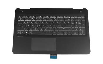 Keyboard incl. topcase DE (german) black/black original suitable for HP Pavilion 15-bc300