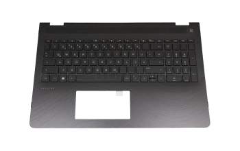Keyboard incl. topcase DE (german) black/black original suitable for HP Pavilion X360 15t-br000