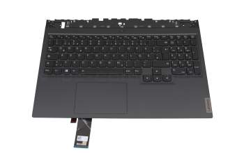 Keyboard incl. topcase DE (german) black/black original suitable for Lenovo Legion 5-15ACH6A (82NW)