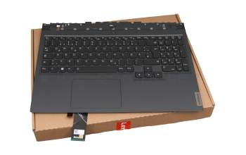 Keyboard incl. topcase DE (german) black/black original suitable for Lenovo Legion 5-15ACH6H (82JU)