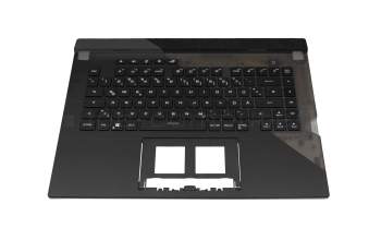 Keyboard incl. topcase DE (german) black/black/transparent/grey with backlight original suitable for Asus ROG Strix SCAR 15 G533QR