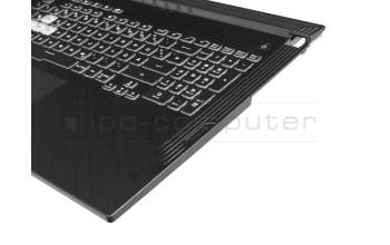 Keyboard incl. topcase DE (german) black/black with backlight - without keystone shaft - original suitable for Asus ROG Strix SCAR III G731GW