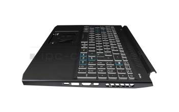 Keyboard incl. topcase DE (german) black/black with backlight (Connection cable 16mm) original suitable for Acer Predator Helios 300 (PH315-53)