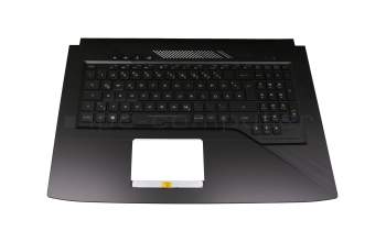 Keyboard incl. topcase DE (german) black/black with backlight (RGB Backlight) original suitable for Asus ROG Strix GL703VD
