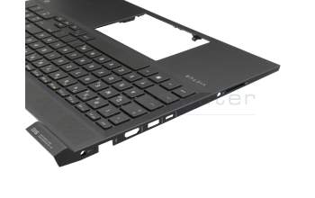 Keyboard incl. topcase DE (german) black/black with backlight (RTX graphics card) original suitable for HP Envy x360 15-es0000