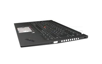 Keyboard incl. topcase DE (german) black/black with backlight and mouse-stick WLAN original suitable for Lenovo ThinkPad X1 Carbon 8th Gen (20UA/20U9)