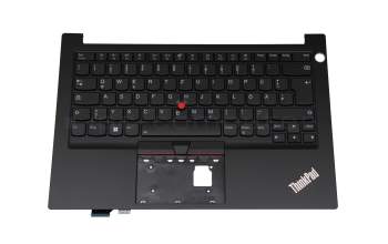 Keyboard incl. topcase DE (german) black/black with backlight and mouse-stick original suitable for Lenovo ThinkPad E14 Gen 2 (20TA)