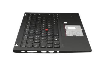 Keyboard incl. topcase DE (german) black/black with backlight and mouse-stick original suitable for Lenovo ThinkPad X1 Carbon 7th Gen (20R1/20R2)