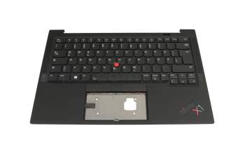 Keyboard incl. topcase DE (german) black/black with backlight and mouse-stick original suitable for Lenovo ThinkPad X1 Carbon Gen 11 (21HM/21HN)