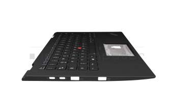 Keyboard incl. topcase DE (german) black/black with backlight and mouse-stick original suitable for Lenovo ThinkPad X1 Yoga 2nd Gen (20JD/20JE/20JF/20JG)