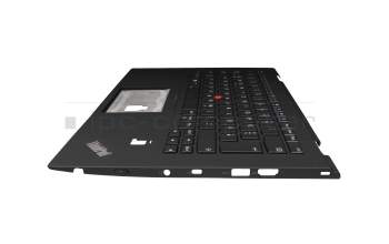 Keyboard incl. topcase DE (german) black/black with backlight and mouse-stick original suitable for Lenovo ThinkPad X1 Yoga 2nd Gen (20JD/20JE/20JF/20JG)