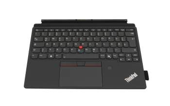 Keyboard incl. topcase DE (german) black/black with backlight and mouse-stick original suitable for Lenovo ThinkPad X12 Detachable Gen 2 (21LK/21LL)