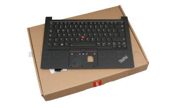 Keyboard incl. topcase DE (german) black/black with backlight and mouse-stick with on/off switch original suitable for Lenovo ThinkPad E14 Gen 2 (20T6)