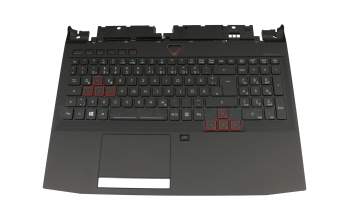 Keyboard incl. topcase DE (german) black/black with backlight original suitable for Acer Predator 15 (G9-591)