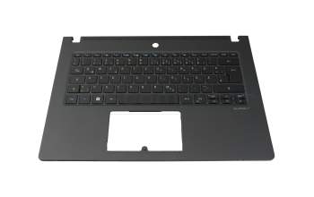 Keyboard incl. topcase DE (german) black/black with backlight original suitable for Acer TravelMate P6 (TMP614-51G-G2)