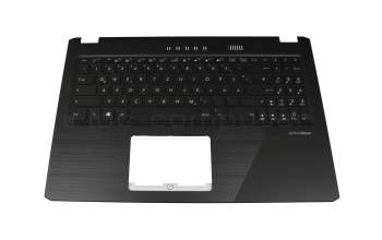 Keyboard incl. topcase DE (german) black/black with backlight original suitable for Asus M570DD