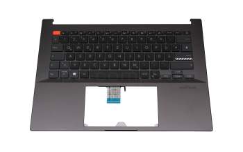 Keyboard incl. topcase DE (german) black/black with backlight original suitable for Asus M7400QC