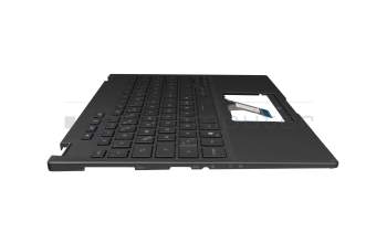 Keyboard incl. topcase DE (german) black/black with backlight original suitable for Asus ROG Flow X13 GV301QC
