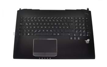 Keyboard incl. topcase DE (german) black/black with backlight original suitable for Asus ROG G750JS