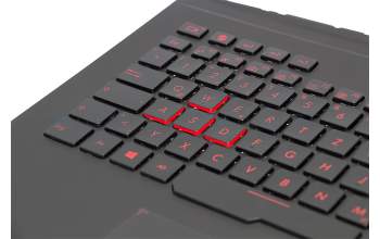 Keyboard incl. topcase DE (german) black/black with backlight original suitable for Asus ROG G751JM