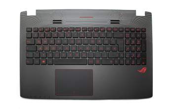 Keyboard incl. topcase DE (german) black/black with backlight original suitable for Asus ROG GL552VW