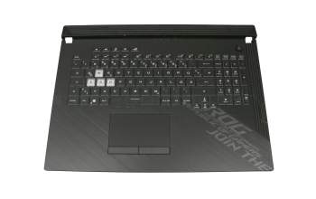 Keyboard incl. topcase DE (german) black/black with backlight original suitable for Asus ROG Strix G17 G712LU