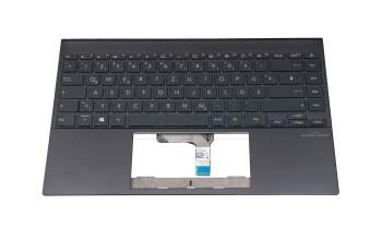 Keyboard incl. topcase DE (german) black/black with backlight original suitable for Asus UX425IA