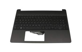 Keyboard incl. topcase DE (german) black/black with backlight original suitable for HP 15s-fq0000