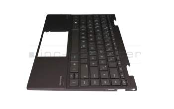 Keyboard incl. topcase DE (german) black/black with backlight original suitable for HP Envy x360 13-ay1000