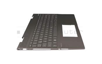 Keyboard incl. topcase DE (german) black/black with backlight original suitable for HP Envy x360 15-cn0200