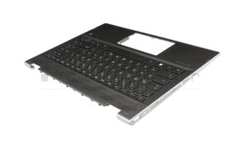 Keyboard incl. topcase DE (german) black/black with backlight original suitable for HP Pavilion x360 14-cd0500