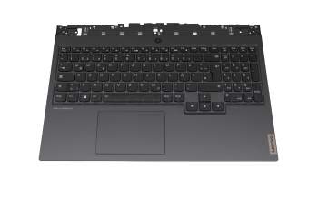 Keyboard incl. topcase DE (german) black/black with backlight original suitable for Lenovo Legion 5-15ARH05H (82B1)