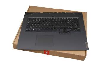 Keyboard incl. topcase DE (german) black/black with backlight original suitable for Lenovo Legion 5-17IMH05 (82B3)