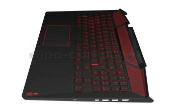 Keyboard incl. topcase DE (german) black/black with backlight original suitable for Lenovo Legion Y720-15IKB (80VR)