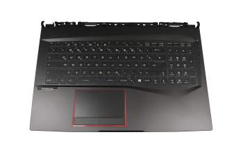 Keyboard incl. topcase DE (german) black/black with backlight original suitable for MSI GE75 Raider 9SE/9SF/9SG (MS-17E2)