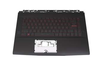 Keyboard incl. topcase DE (german) black/black with backlight original suitable for MSI GF65 Thin 10SE/10SER (MS-16W1)