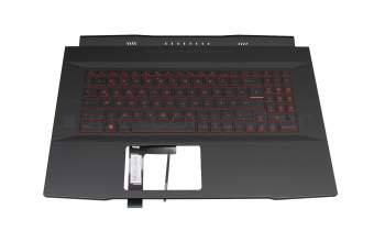 Keyboard incl. topcase DE (german) black/black with backlight original suitable for MSI GF76 11UDK/11UC (MS-17L2)