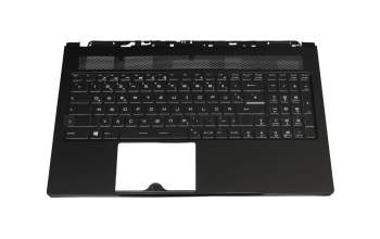 Keyboard incl. topcase DE (german) black/black with backlight original suitable for MSI GS63 Stealth 8RF (MS-16K7)