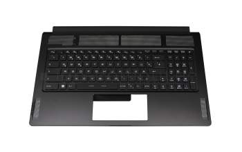 Keyboard incl. topcase DE (german) black/black with backlight original suitable for MSI GS76 Stealth 11UH/11UG/11UE (MS-17M1)