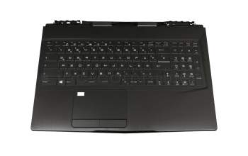 Keyboard incl. topcase DE (german) black/black with backlight original suitable for MSI WE63 8SI/8SJ (MS-16P6)