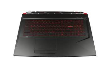 Keyboard incl. topcase DE (german) black/black with backlight red backlighting original suitable for MSI GL73 9SE/9SEK/9SD/9SDK (MS-17C7)