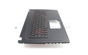 Keyboard incl. topcase DE (german) black/black with backlight red original suitable for Asus ROG Strix GL753VE