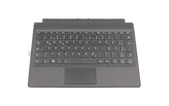 Keyboard incl. topcase DE (german) black/black with backlight with backlight original suitable for Lenovo IdeaPad Miix 510-12ISK (80U1)