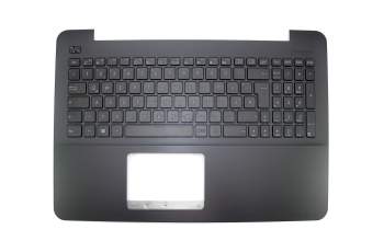 Keyboard incl. topcase DE (german) black/black with brushed pattern original suitable for Asus F555LJ