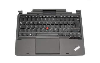 Keyboard incl. topcase DE (german) black/black with mouse-stick original suitable for Lenovo ThinkPad Helix (3697)