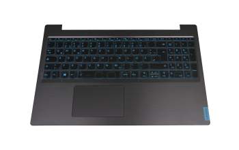 Keyboard incl. topcase DE (german) black/blue/black with backlight original suitable for Lenovo IdeaPad L340-15IRH (81LK)