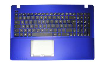 Keyboard incl. topcase DE (german) black/blue original suitable for Asus F550VB