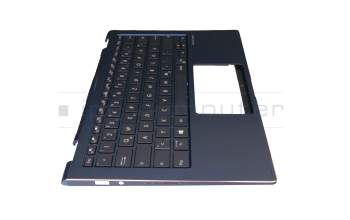 Keyboard incl. topcase DE (german) black/blue with backlight original suitable for Asus Q326FA